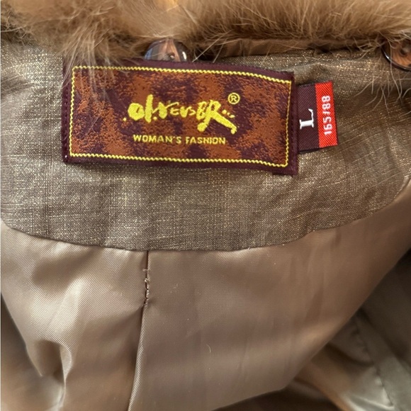 Penny Lane fur cotton crochet puffer button down fur collar coat - Picture 15 of 17